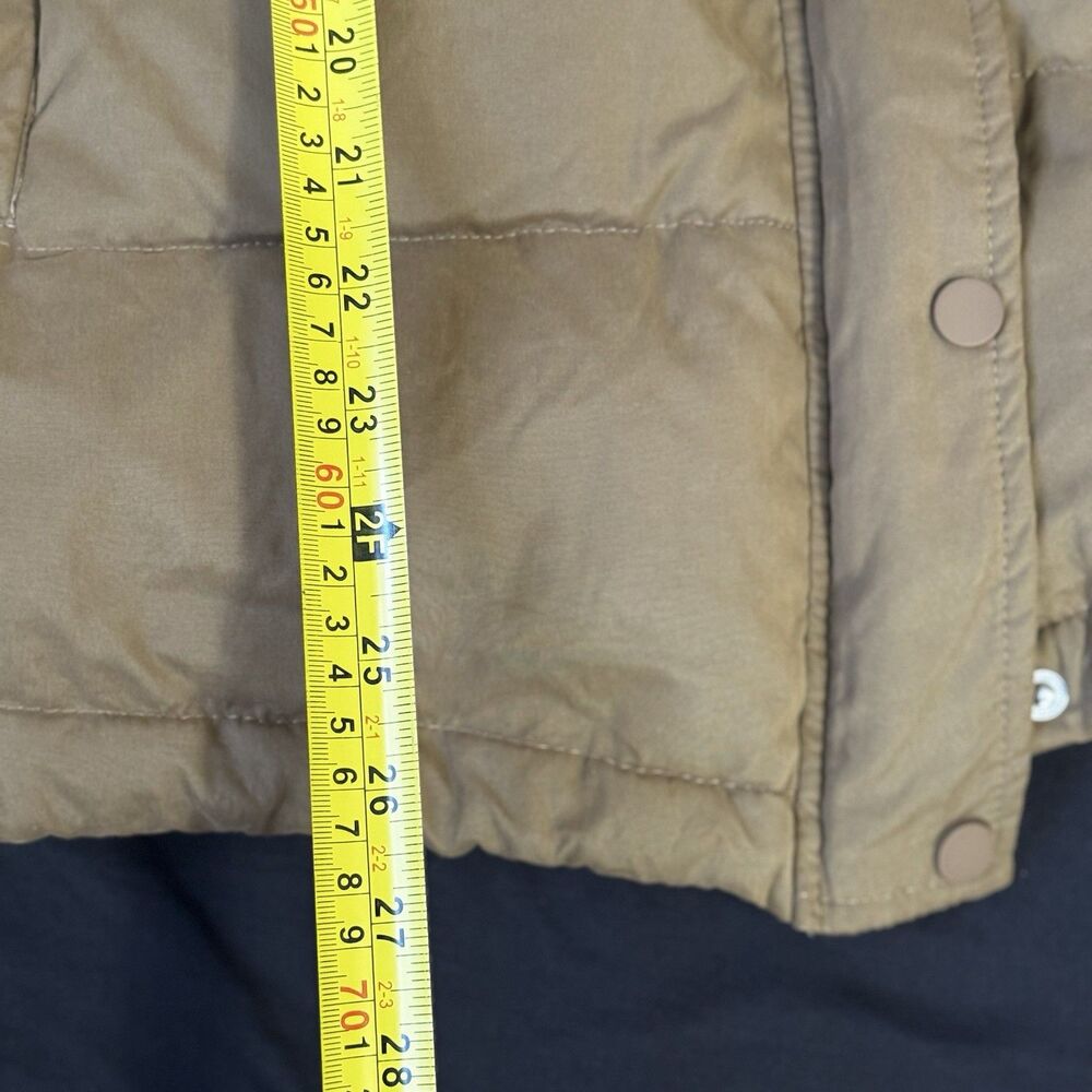 Good American sherpa puffer jacket mix cocoon sepia Brown women Sz 1/M gorpcore - Picture 11 of 11